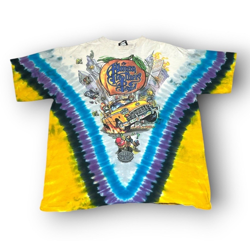 2002 Allman Brothers Band T Shirt XL Liquid Blue Tie Dye Beacon NYC Concert Vtg